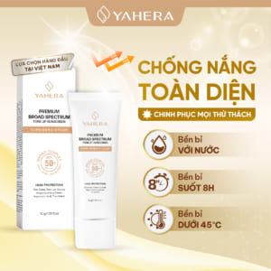 Alternative view of Kem chống nắng phổ rộng nâng tone 5 màng YAHERA Premium Sun Cream Broad Spectrum SPF50+ PA++++ 50g