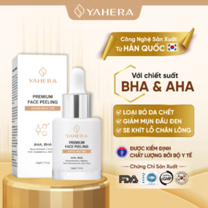 Tẩy tế bào chết hóa học cao cấp YAHERA Premium Face Peeling BHA2% AHA7% loại bỏ tế bào chết, se khít lỗ chân lông 20g