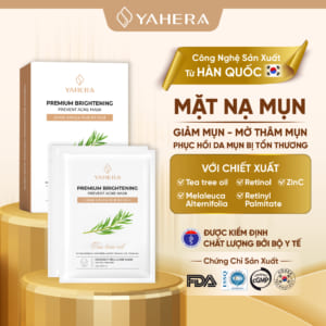 Hộp 10 mặt nạ mụn thạch nước dừa tươi cao cấp YAHERA Premium Moisturizing Acne Mask Sheet giảm mụn, cấp ẩm,làm dịu da 25g
