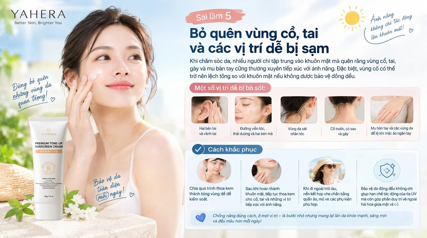 Kem chống nắng YAHERA: 7 sai lầm phổ biến khiến da vẫn bị sạm nám và cách khắc phục yahera 5 Bo-quen-vung-co-tai-va-cac-vi-tri-de-bi-sam-5.jpg