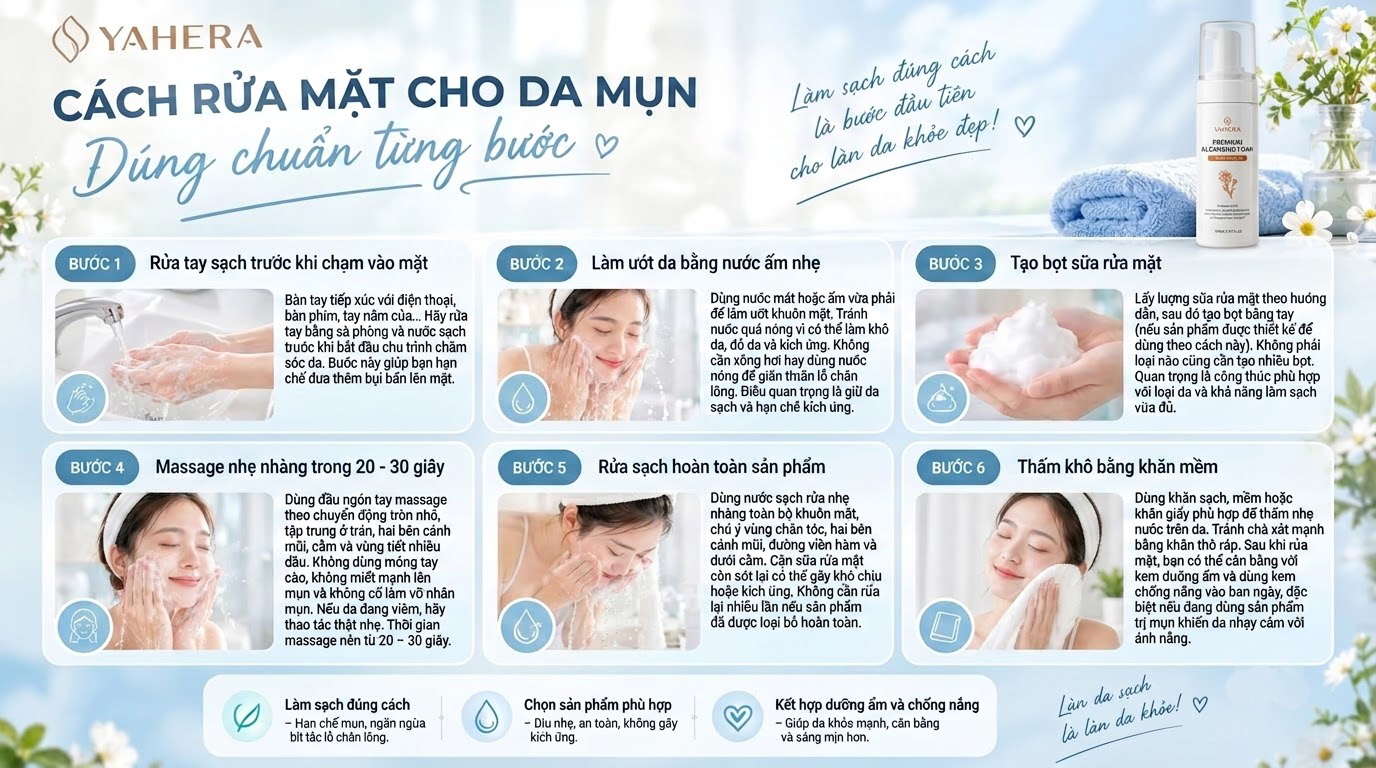YAHERA Cách rửa mặt đúng cách cho da mụn: 7 sai lầm cần tránh 2 Cach-rua-mat-cho-da-mun-dung-chuan-tung-buoc-2.jpg