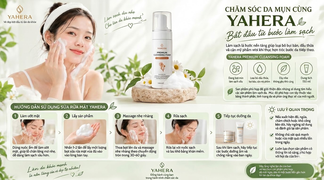 Da mụn là gì? Nguyên nhân gây mụn và cách chăm sóc da đúng cách cùng YAHERA 6 Cham-soc-da-mun-cung-YAHERA-Bat-dau-tu-buoc-lam-sach-6.jpg