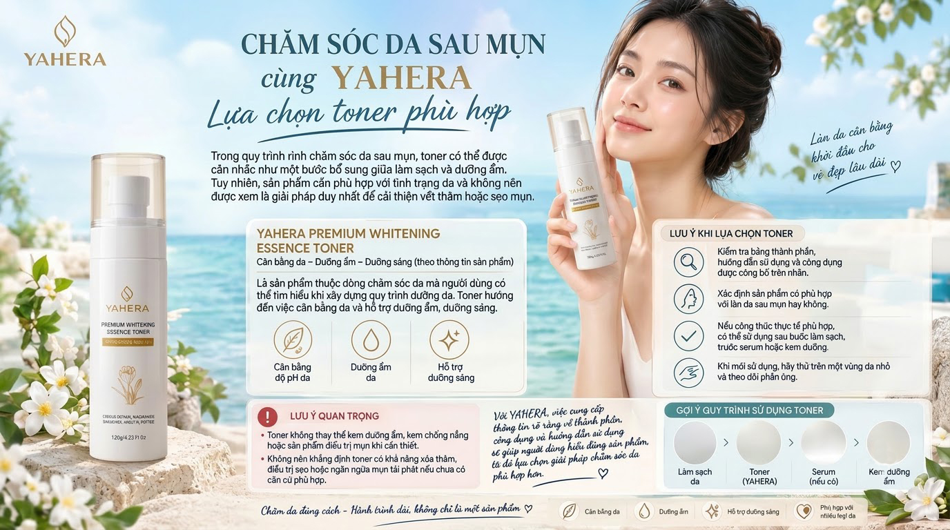 YAHERA Cách chăm sóc da sau mụn: Giảm thâm, cải thiện bề mặt da và hạn chế mụn quay lại 6 Cham-soc-da-sau-mun-cung-YAHERA-Lua-chon-toner-phu-hop-6-.jpg