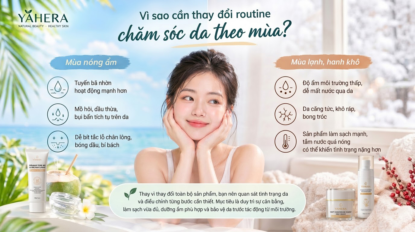 Chăm sóc da theo mùa cùng YAHERA: Mùa nóng và mùa lạnh nên thay đổi routine skincare ra sao? 1 Cham-soc-da-theo-mua-diu-nhe.jpg