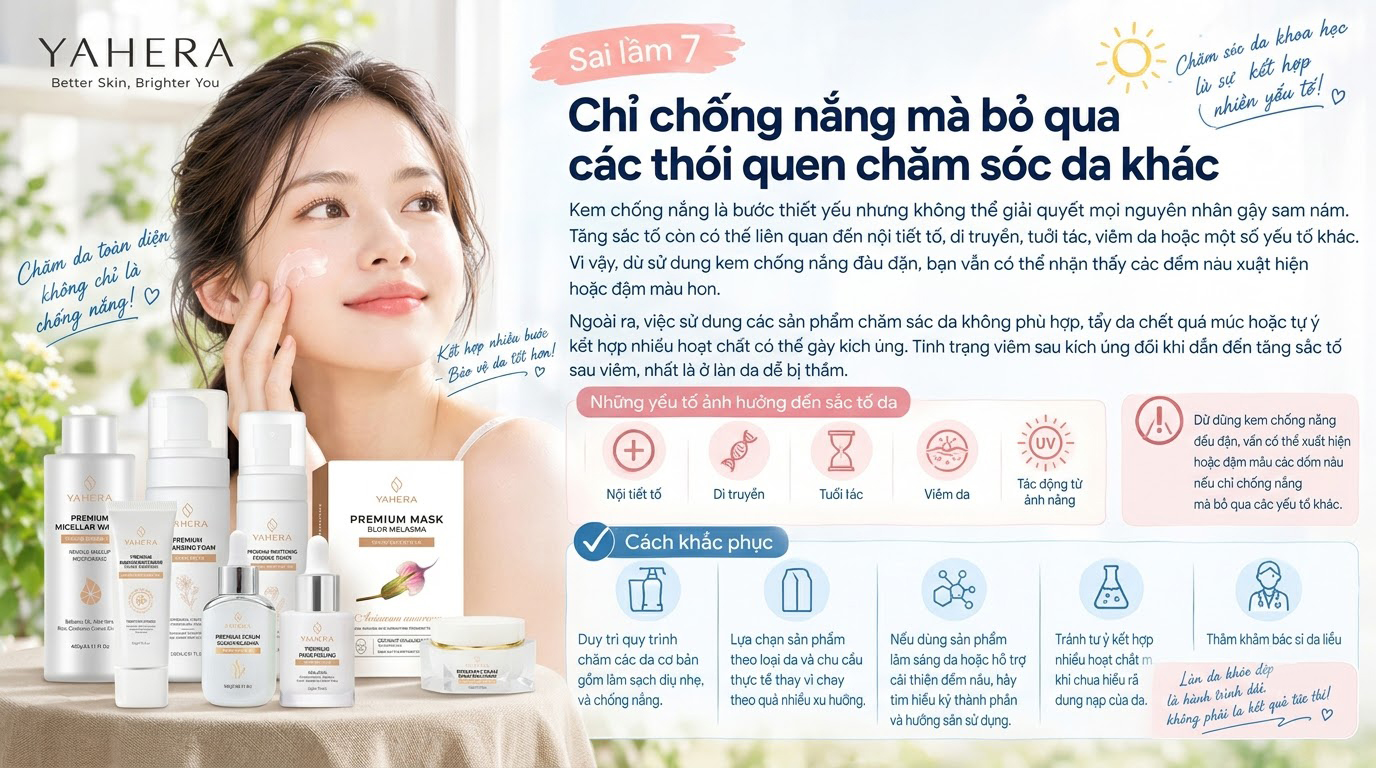 Kem chống nắng YAHERA: 7 sai lầm phổ biến khiến da vẫn bị sạm nám và cách khắc phục yahera 7 Chi-chong-nang-ma-bo-qua-cac-thoi-quen-cham-soc-da-khac-7.jpg
