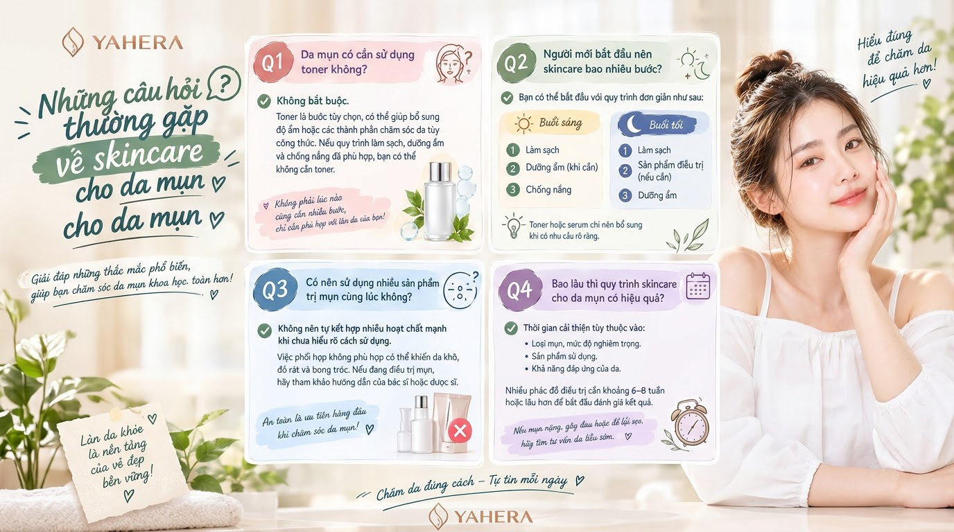 Skincare cho da mụn sáng và tối: YAHERA Quy trình dành cho người mới bắt đầu 7 Nhung-cau-hoi-thuong-gap-ve-skincare-cho-da-mun-7.jpg