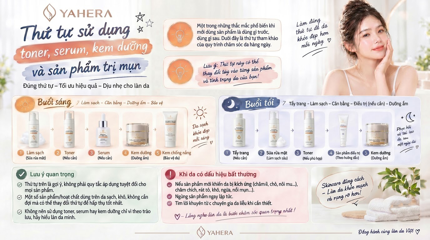Skincare cho da mụn sáng và tối: YAHERA Quy trình dành cho người mới bắt đầu 4 Thu-tu-su-dung-toner-serum-kem-duong-va-san-pham-tri-mun-4.jpg